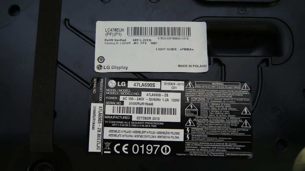 47LA690s 47LA660V 47LA730V LC470EUH LC470EUG 6920L-0001C 6922L-0071A