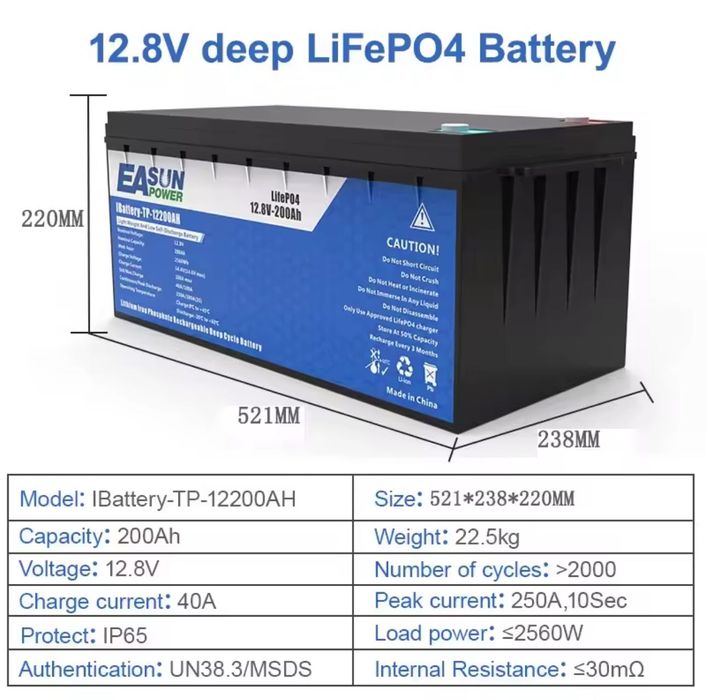 Акумулятор LiFePO4 200Ah 12.8V EASUN BMS В Наявності!