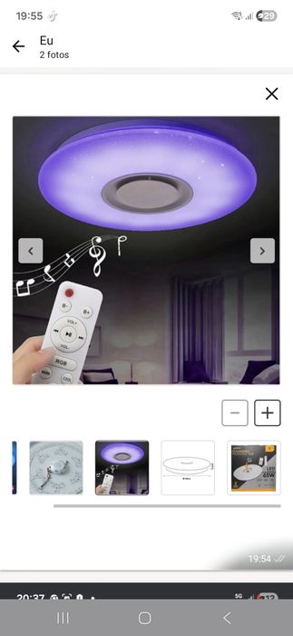 Vendo candeeiro de teto com wifi e coluna de som.