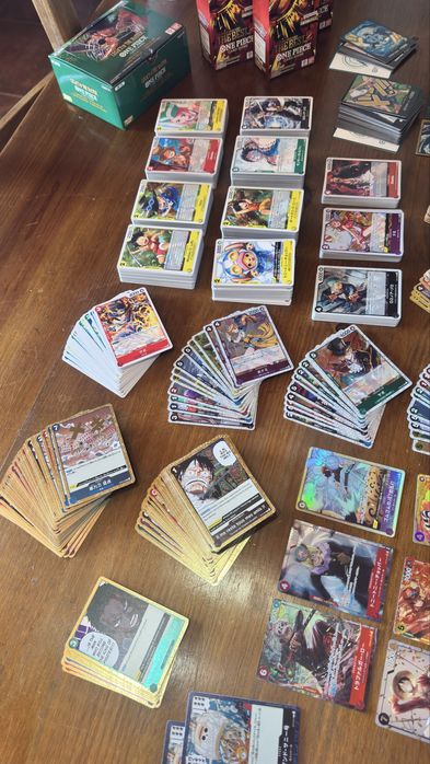 Lote  one piece cerca de 1000 cartas