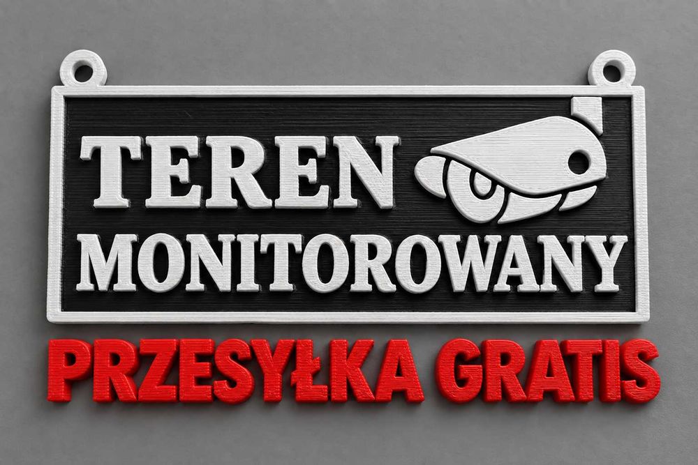 Tabliczka TEREN MONITOROWANY i uwaga pies przesyłka Gratis