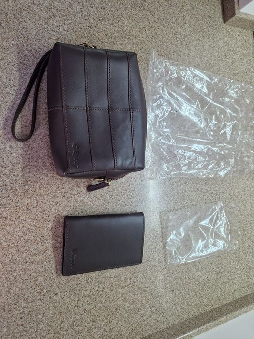 Продам кожанную мужскую барсетку+визитницу