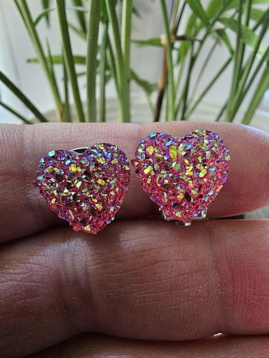 Klipsy dla dziewczynki serduszka handmade