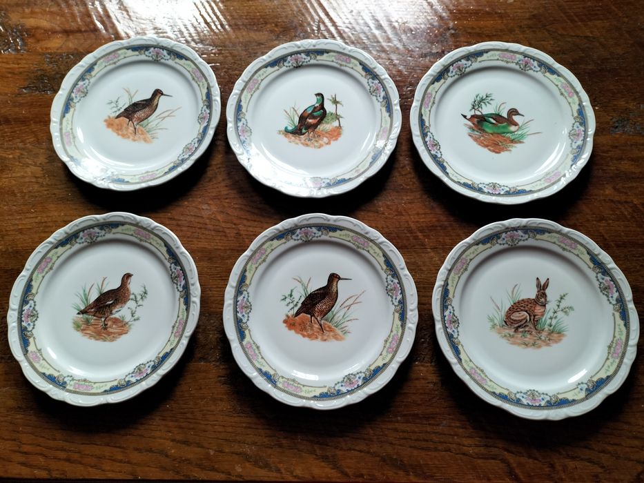 Conjunto de 6 pratos e travessa limoje