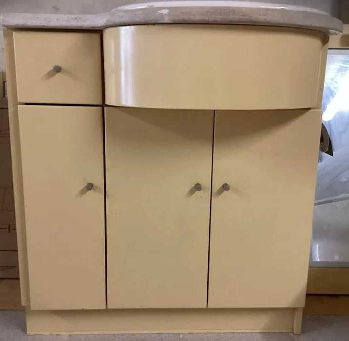 Conjunto de Casa de Banho Completo Móvel com Lavatório, Espelho, Bidé e Sanita