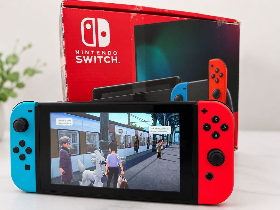 Nintendo Switch V2 bateria estendida com garantia + Pokémon