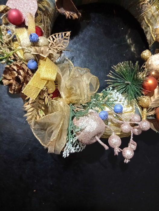 Wianek na drzwi boże narodzenie święta wieniec