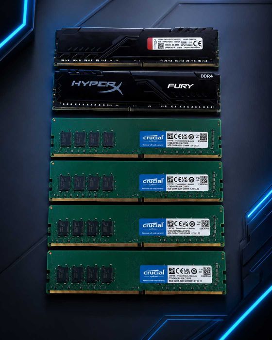 Оперативна пам’ять DDR4 32GB / 64GB / 128GB Crucial/ HyperX Fury