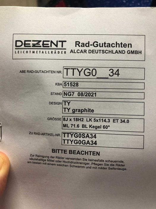 Jante original DEZENT 18 polegadas - Como novas