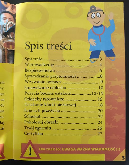 "Mój podręcznik do nauki pierwszej pomocy".