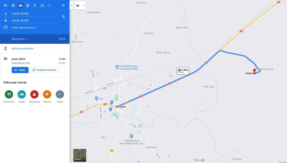 Działka 1000 m² w Będźmierowicach, gmina Czersk