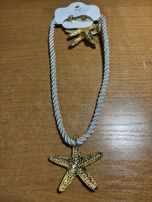 Naszyjnik rozgwiadza + kolczyki. Hit