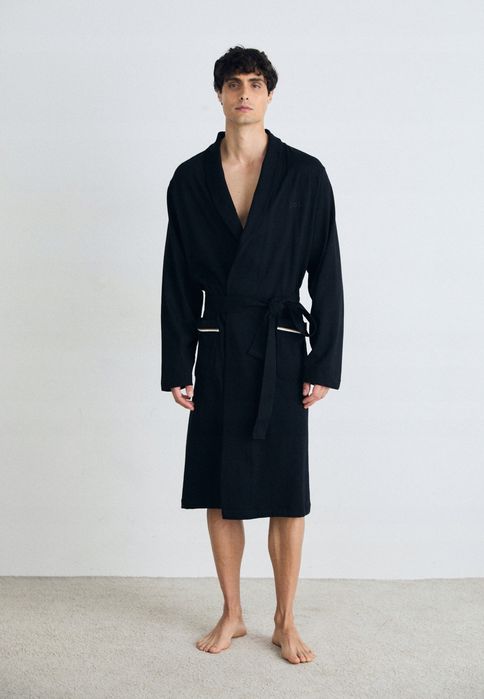 Boss 38 M Szlafrok Męski Czarny 100% Bawełna Robe Bm  D2470