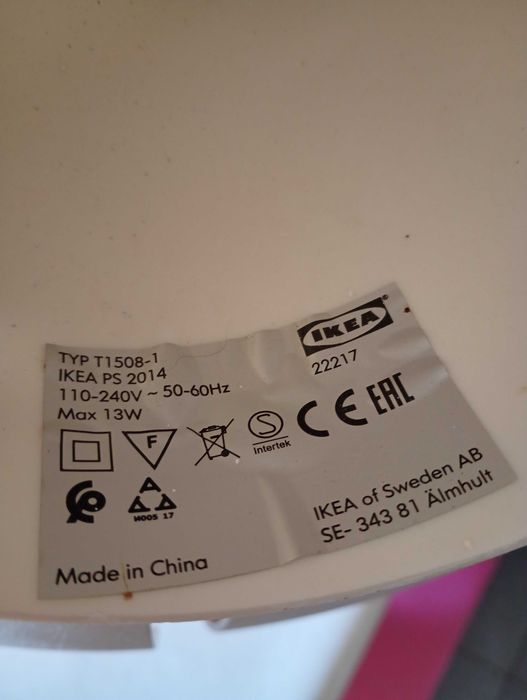 Candeeiro Ikea branco