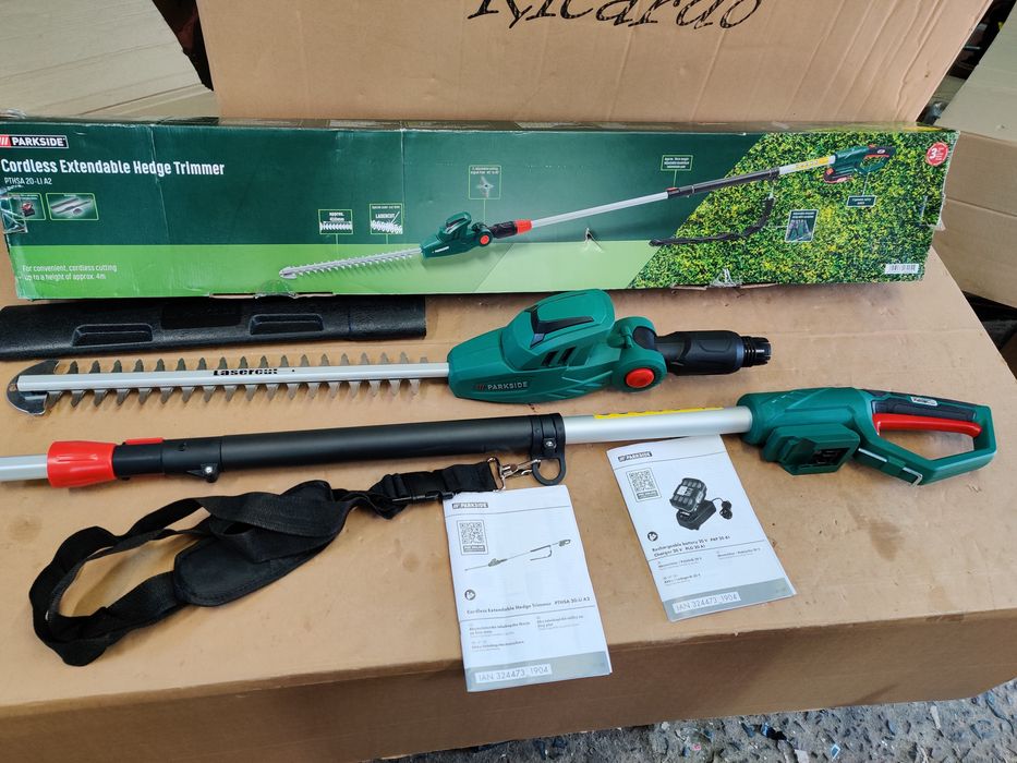 НОВ висотн акумуляторн триммер кусторез GERMAN Parkside PTHSA 20/кущор