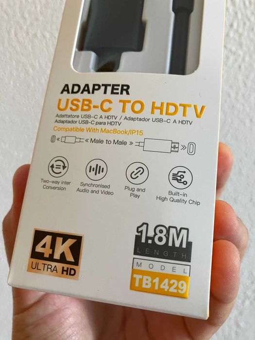 Cabo Adaptador USB-C para HDMI 4K [NOVO NA CAIXA]