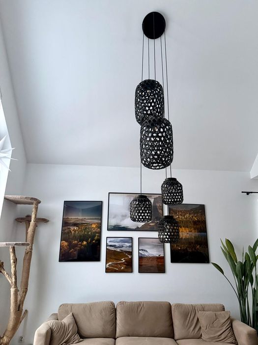 Lampa wiszaca boho handmade