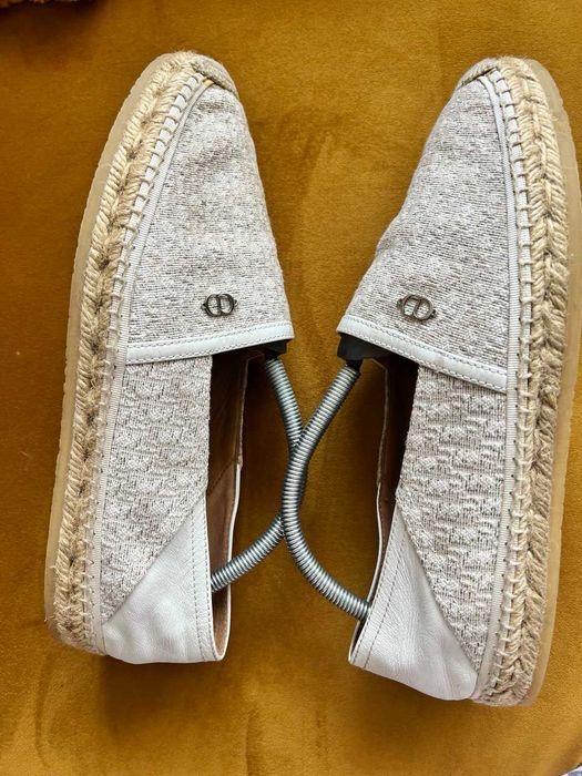 Dior Homme espadryle męskie szare skóra tkanina Made in Spain 43