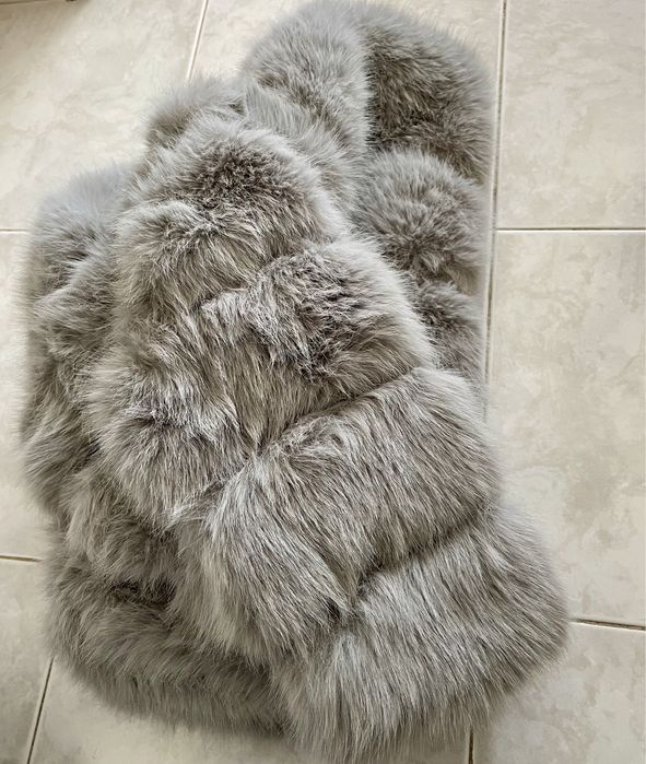 Casaco curto de pêlo cinzento (Fashion, tamanho XL)