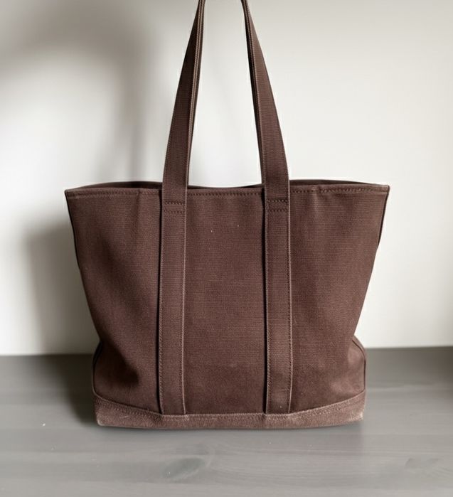 Torebka Polo Ralph Lauren Czekoladowa Tote Shopper z dużym logo