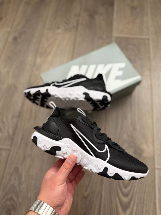 Кросівки Кроссовки Nike React Vision White Black WaterProof Белый Чёрный Білий Чорний Кросовки демісезон