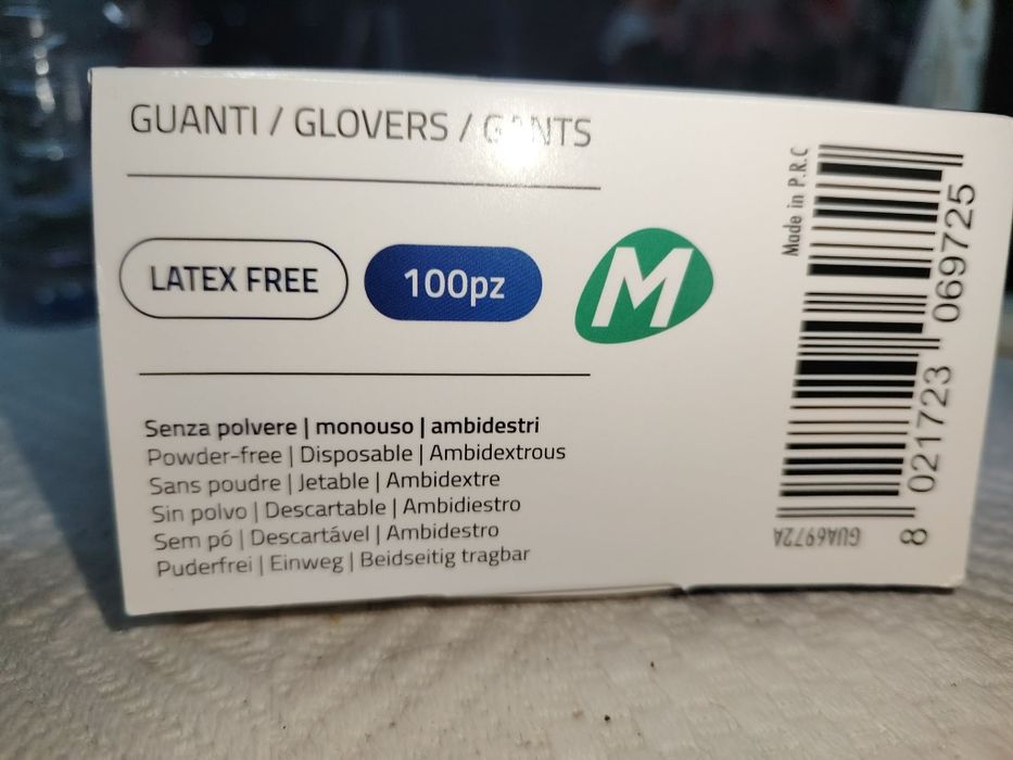 Luvas Nitrilo 100 unidades M