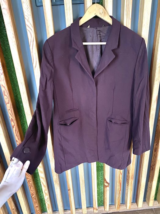 Бургунді/бордовий подовжений жакет із прихованою планкою з ґудзиками