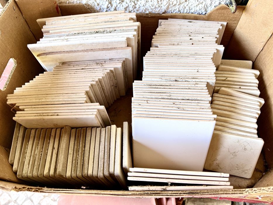 40 Azulejos 10x10 cm Bejes para Trabalho Escolas