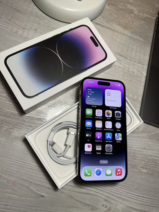 Iphone 14pro 256gb АКБ 90% физ сим чистый айклауд