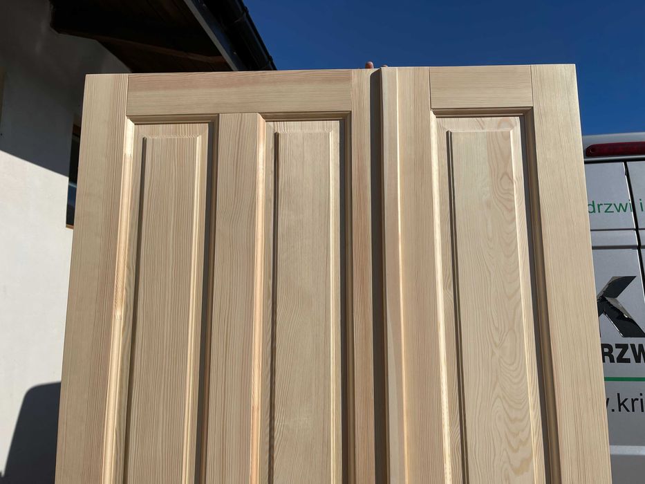 Drzwi drewniane dwuskrzydłowe OD RĘKI 118X212 L CAŁA POLSKA NIETYPOWE