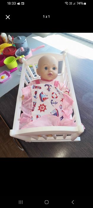 Lalka z kołyską używana w dobrym stanie
