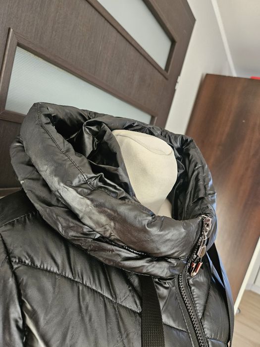 Kurtka zimowa.eco skóra plaszcz czarny s