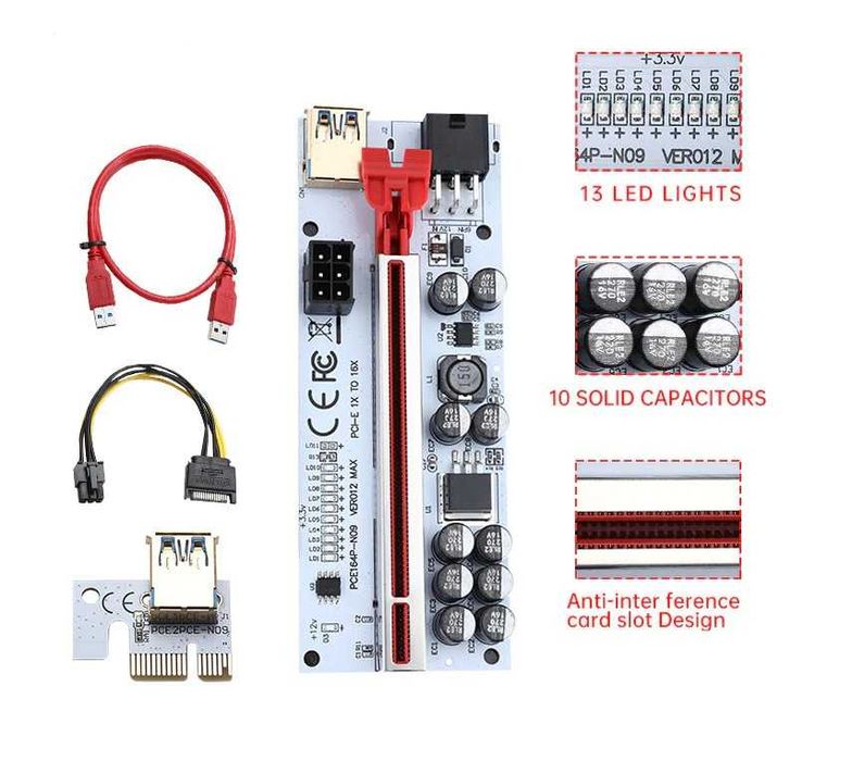 PCI-E Riser VER012 Max Pack 6 - NEW423439465626347524