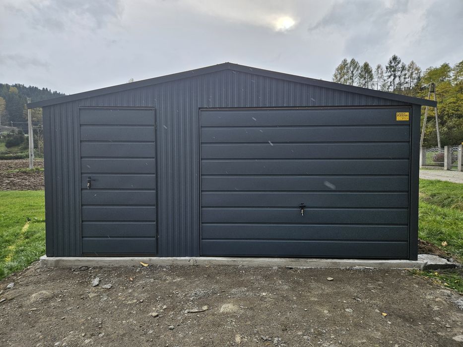 5x6 MAŁ Garaze Blaszane Garaż Blaszany Blaszak Blaszaki Antracyt Okuci