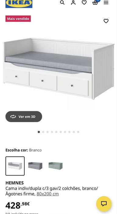 Cama hemnes 80/160x200