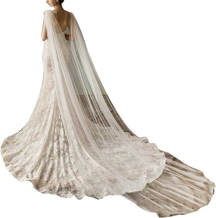 Véu de noiva com apliques ombros capa para vestido - NOVO ENVIO GRÁTIS