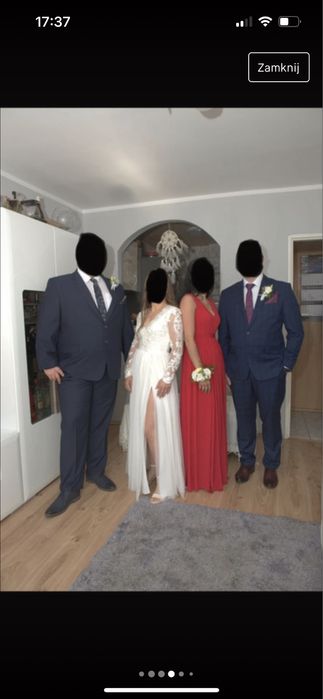 Suknia ślubna dla niskiej kobiety - 156cm + obcas