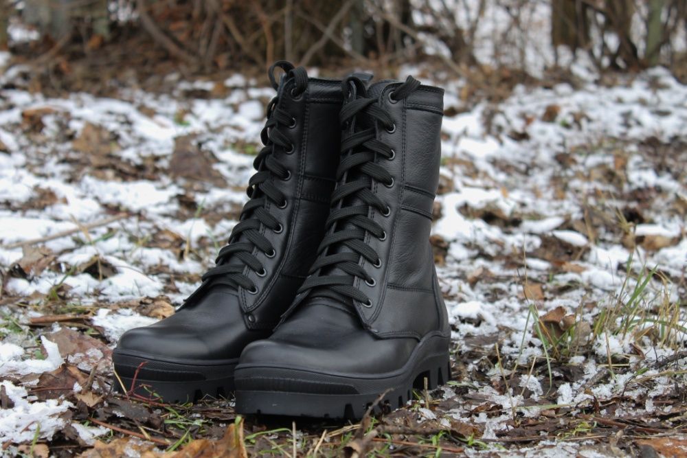 Ботинки, берцы зимние из натуральной кожи и шерсти (B1) (40-46р.)