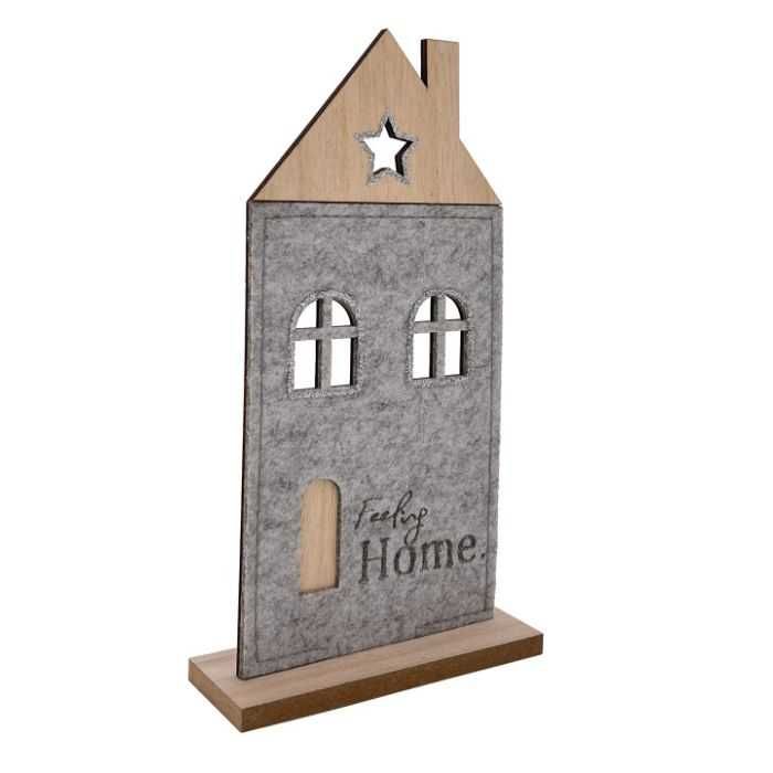 Drewniany domek dekoracyjny świąteczny Feeling Home 28x15x5cm