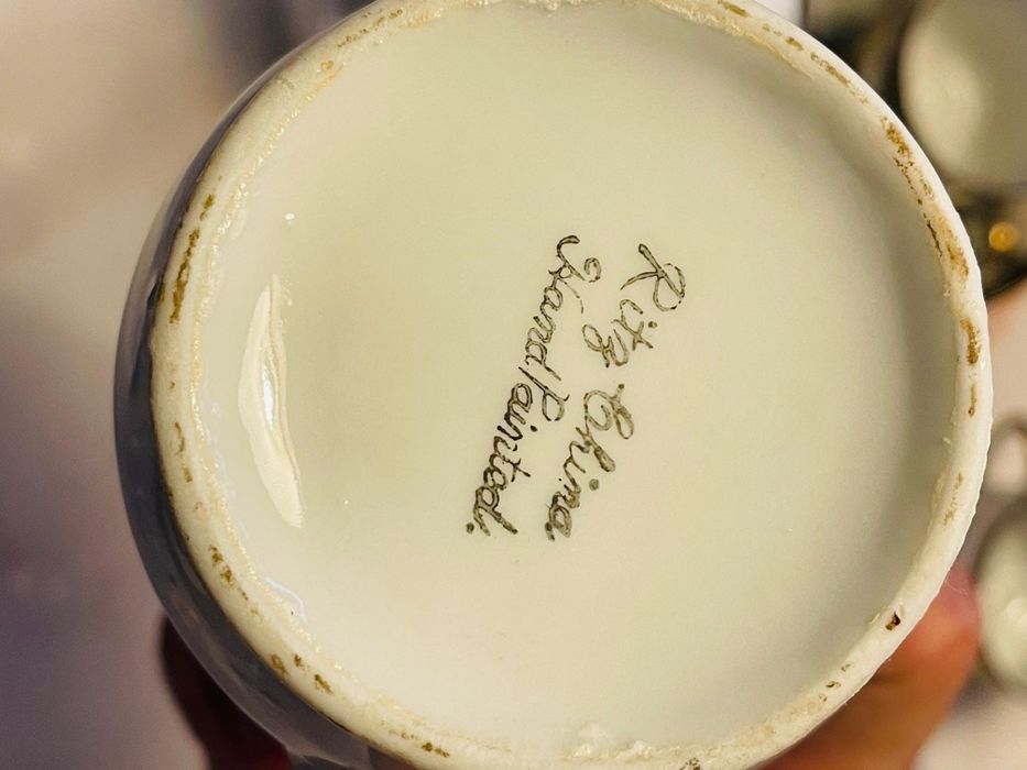 Serviço de chá/café porcelana fina chinesa Ritz, pintada à mão