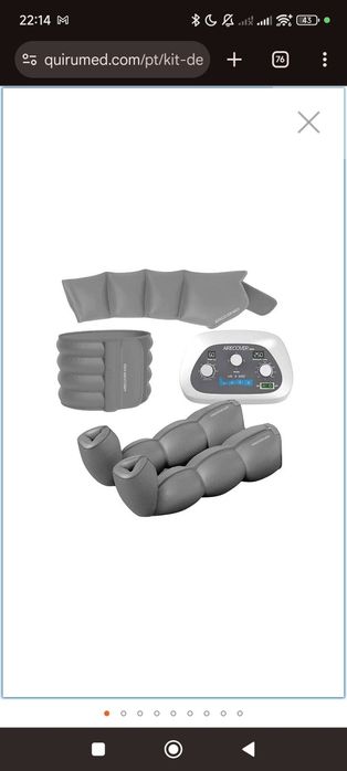 Kit de Pressoterapia Doméstica AIR 4 MED Botas, Cinta de Cintura e Suporte para os Braços: 4 Câmaras, para Pernas e Pés Cansados