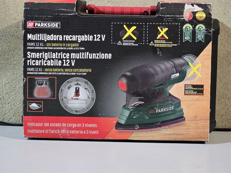 Mini lixadeira de móveis 12v parkside