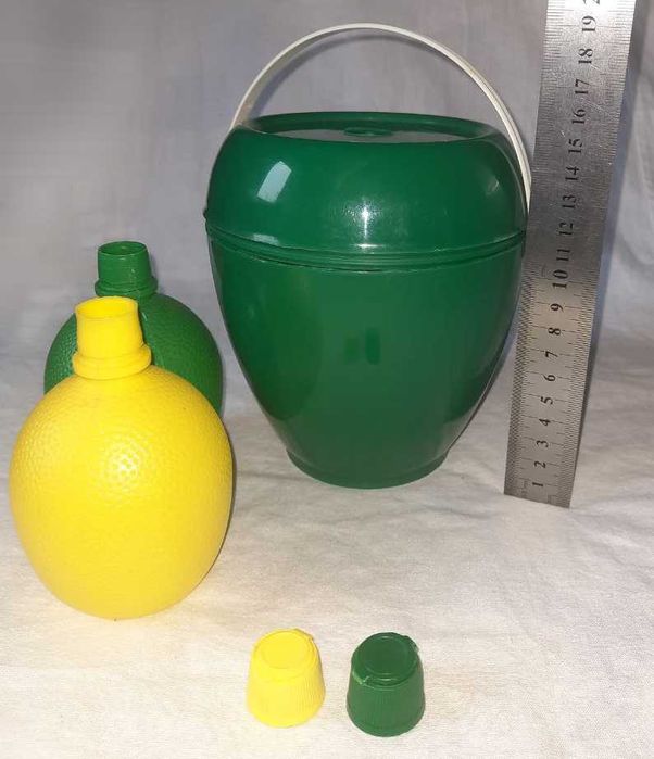 Комплект ведерко 1 л + 2 бутылочки для сиропа или топера 200 мл