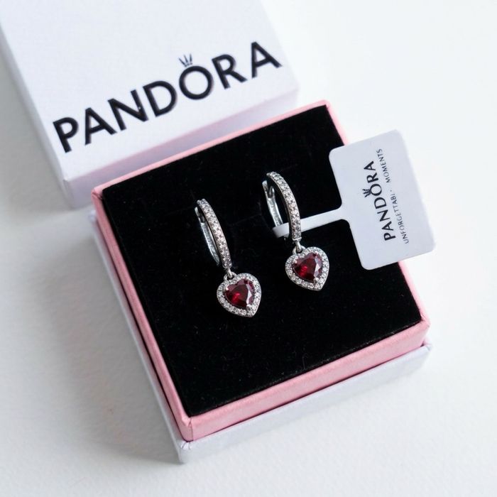 Срібні сережки Пандора 925 проби з мішечком Pandora