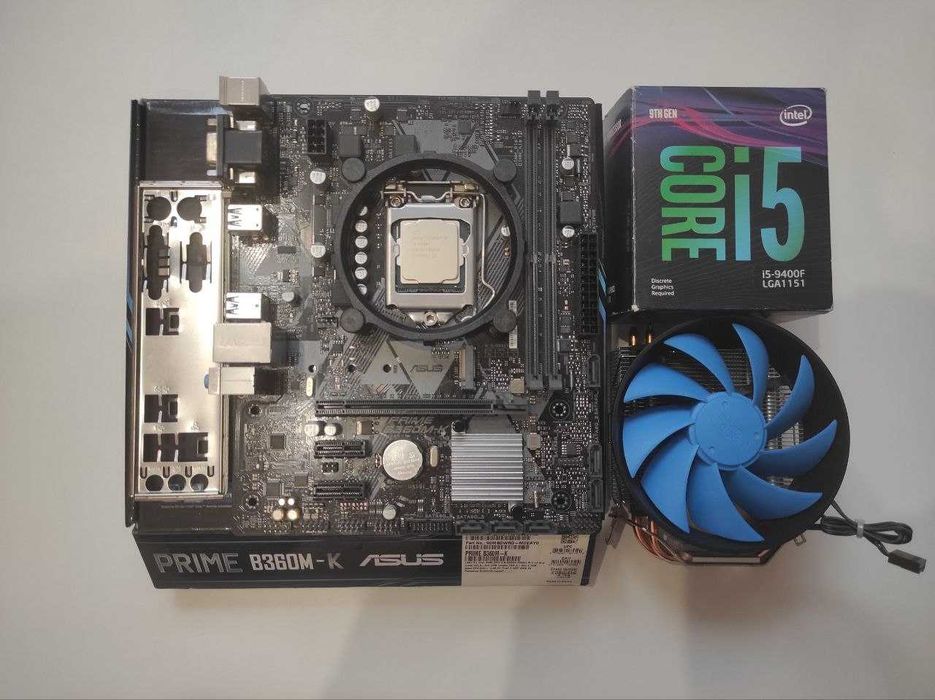 Комплект: процесор i5 9400F + плата ASUS B360M-K + кулер