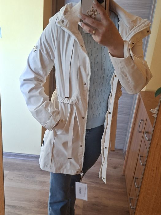 Kurtka damska wiosenna przejściowa parka z kapturem lekka S