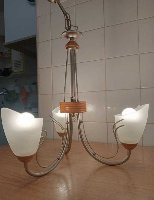 Candeeiro de Teto Vintage Metal Lux (Made in Italy) + 3 Lâmpadas LED Lexman E14