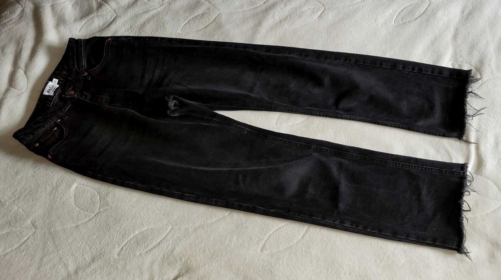 NA-KD szerokie spodnie jeansowe czarne WIDE LEG 34 XS 6