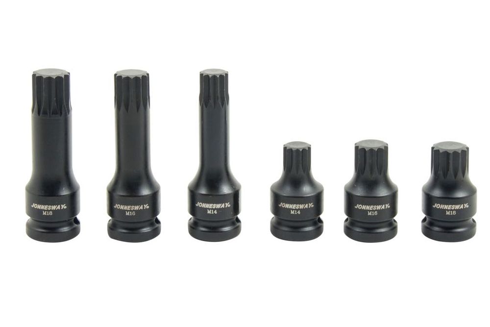 Zestaw bitów udarowych SPLINE z nasadką 1/2'' S64A4106S Jonnesway