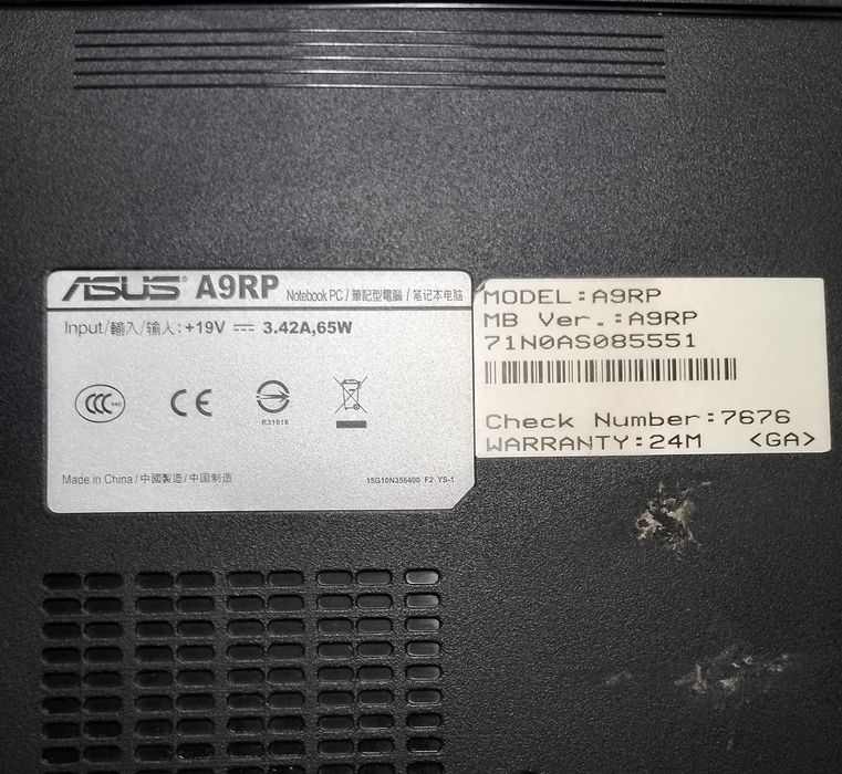 Ноутбук ASUS A9RP